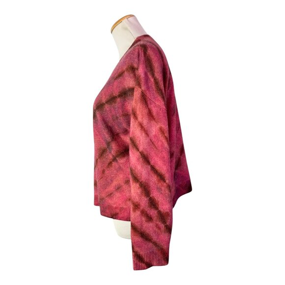 A by Anthropologie Size S The Cashmere Collection Sweater Pink Tie Dye - Picture 7 of 8
